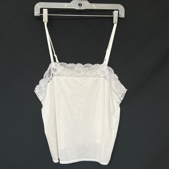 Vintage French Maid Nylon Camisole Slip Lace Trim Size 40 Made in Canada - Picture 2 of 5